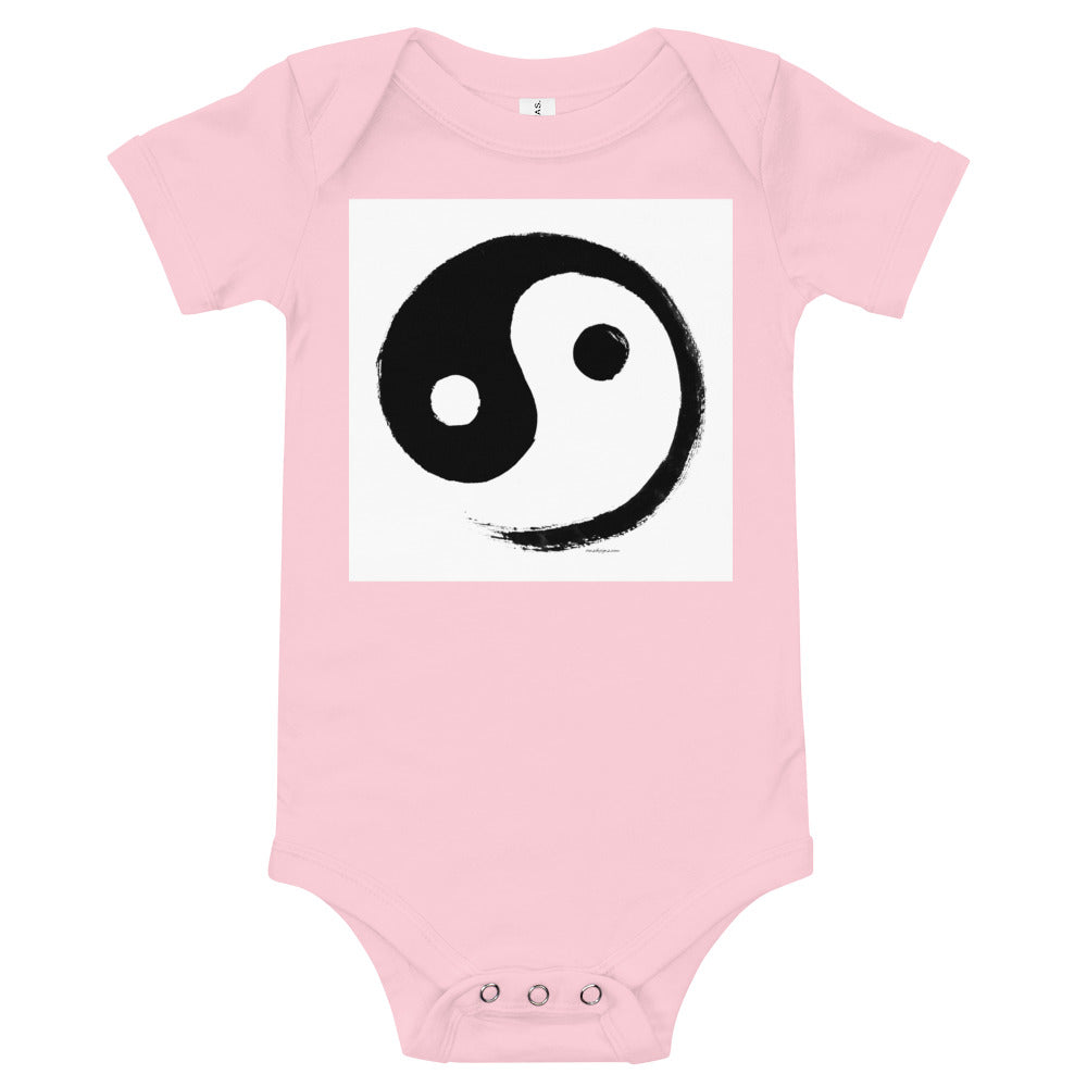 Light Soft Baby Bodysuit - Ink Brush Yin Yang