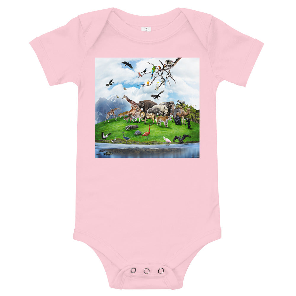 Light Soft Baby Bodysuit - Animal Friends!