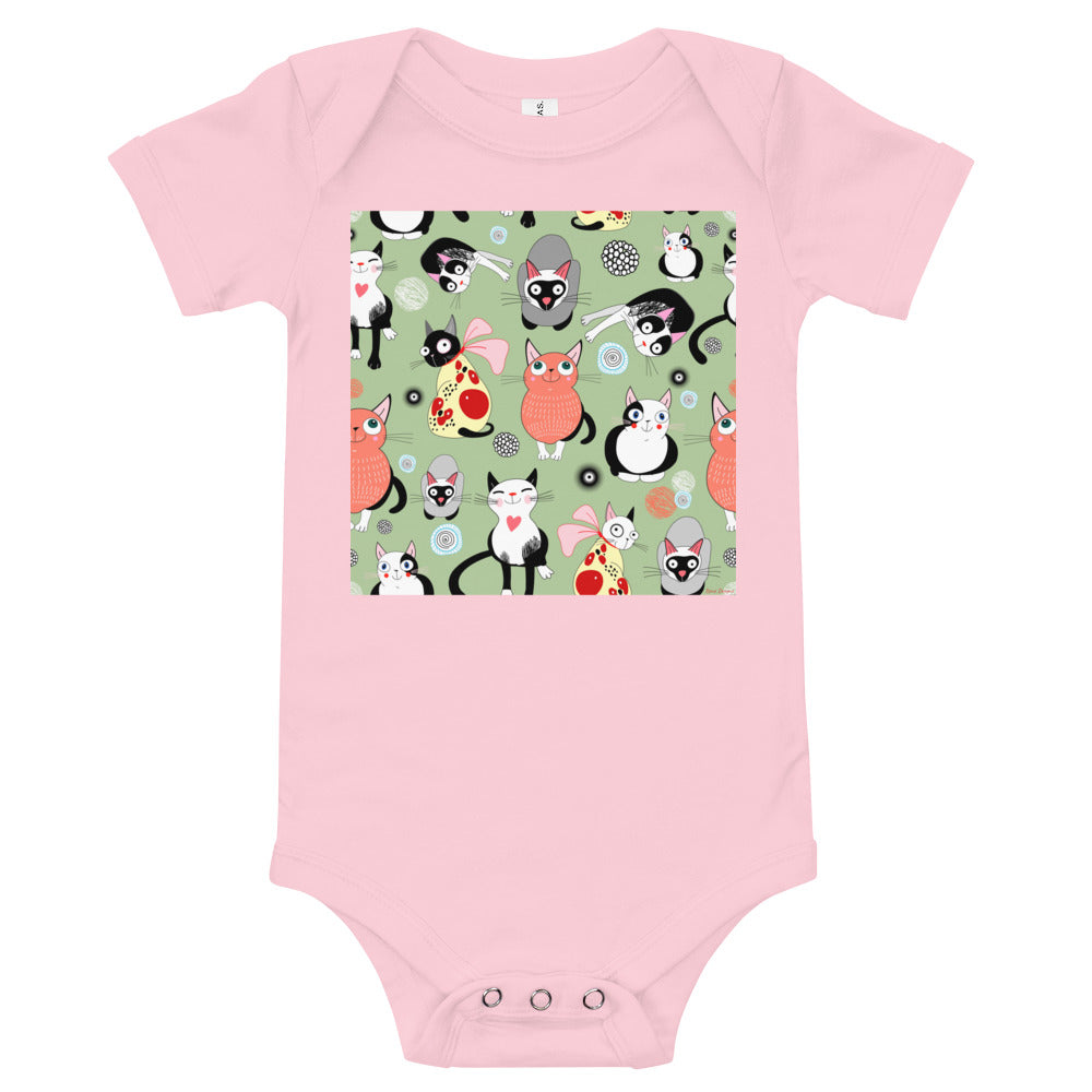 Light Soft Baby Bodysuit - Happy Cats