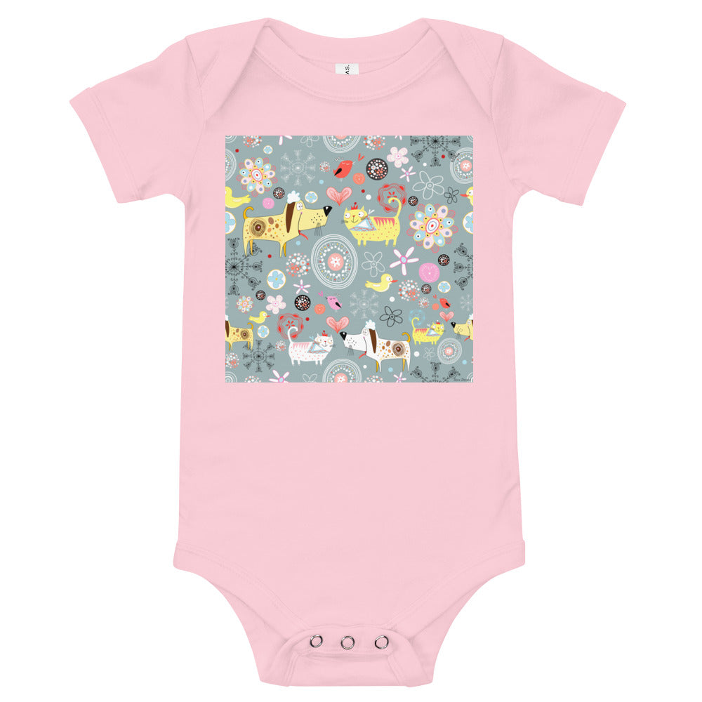 Light Soft Baby Bodysuit - Cats & Dogs
