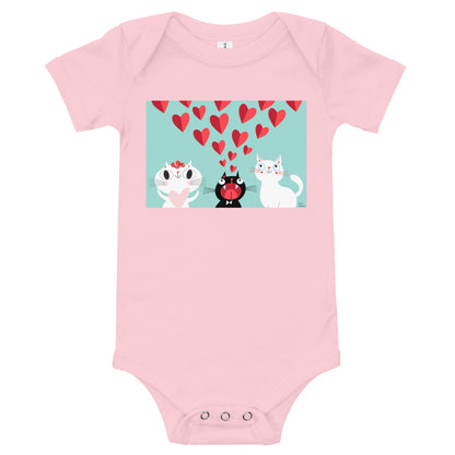 Light Soft Baby Bodysuit - Love Cats