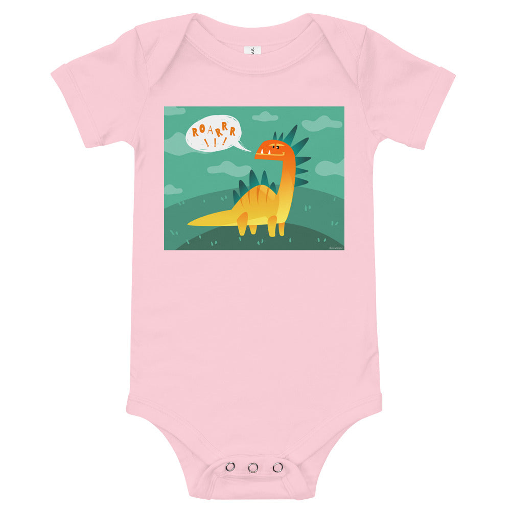Light Soft Baby Bodysuit - Dino Roar!