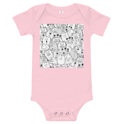 Light Soft Baby Bodysuit - Funny Monsters