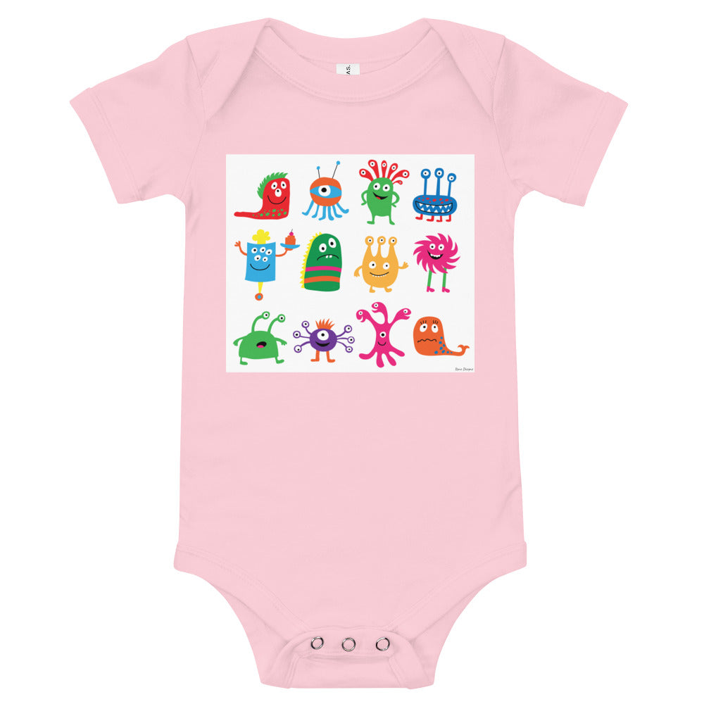 Light Soft Baby Bodysuit - Very Funny Monsters