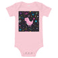 Light Soft Baby Bodysuit - Pink Dino. Peace Out!