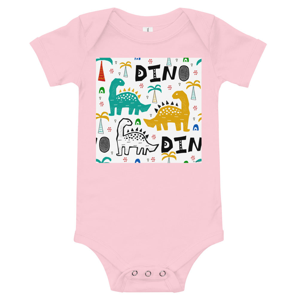 Light Soft Baby Bodysuit - Dinosaur Party