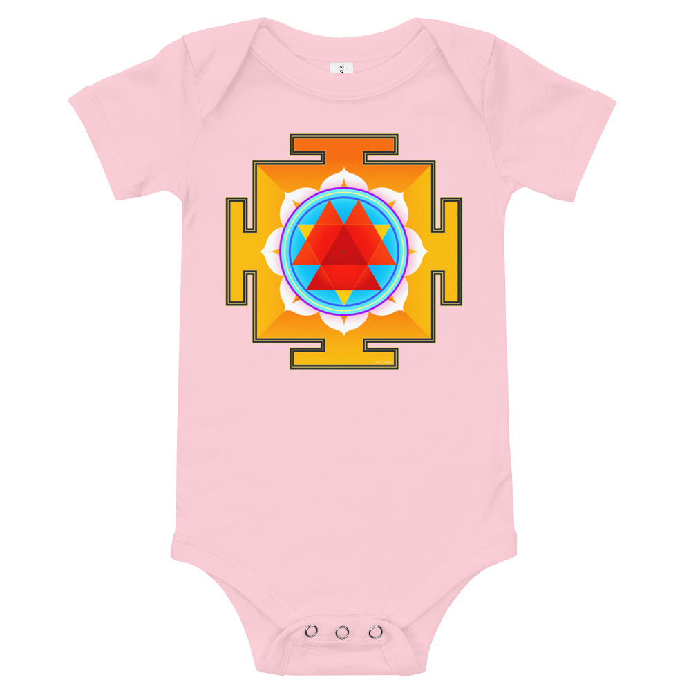 Light Soft Baby Bodysuit - Red & Yellow Yantra