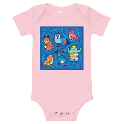 Premium Soft Baby Bodysuit - Blue Moose & Friends
