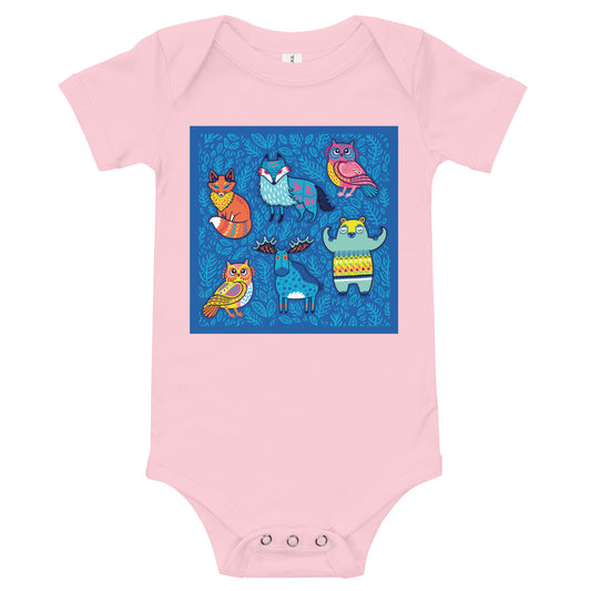 Premium Soft Baby Bodysuit - Blue Moose & Friends