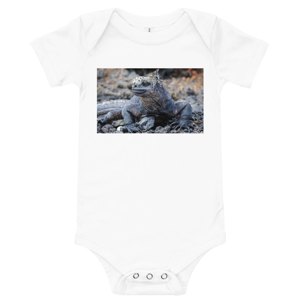 Light Soft Baby Bodysuit - Galapagos Blue Marine Iguana