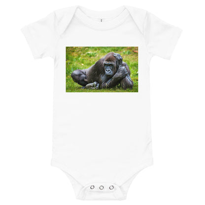 Light Soft Baby Bodysuit - Gorilla in the Grass