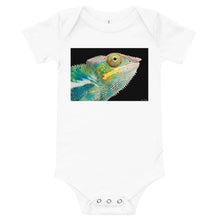 Load image into Gallery viewer, Light Soft Baby Bodysuit - Chameleon Close Up
