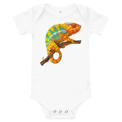 Light Soft Baby Bodysuit - Green & Yellow? Chameleon