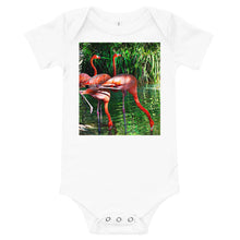 Load image into Gallery viewer, Light Soft Baby Bodysuit - Pink Flamingos
