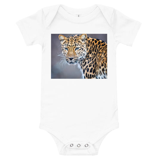 Light Soft Baby Bodysuit - Blue Eyed Leopard