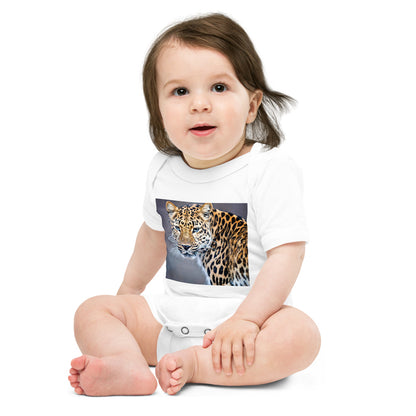 Light Soft Baby Bodysuit - Blue Eyed Leopard