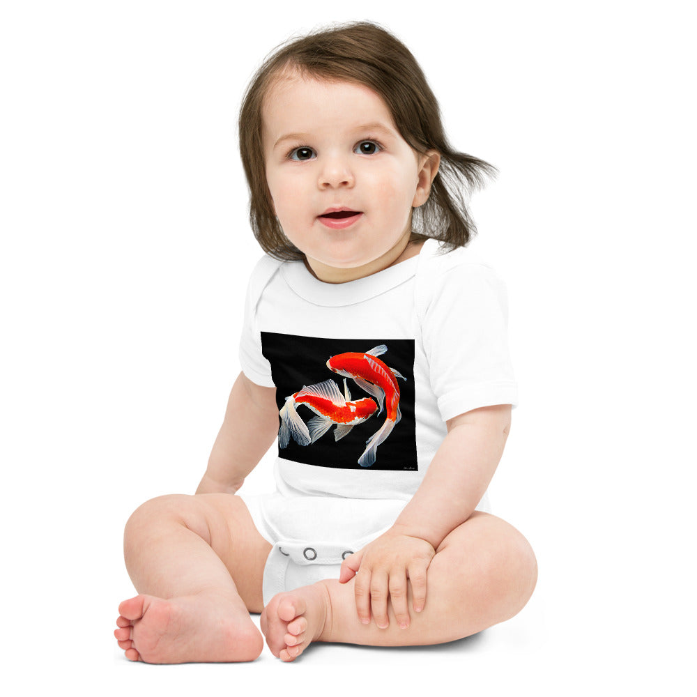 Light Soft Baby Bodysuit - Two koi