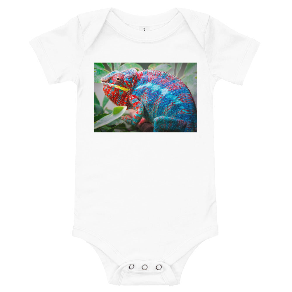 Light Soft Baby Bodysuit - Red & Blue Chameleon