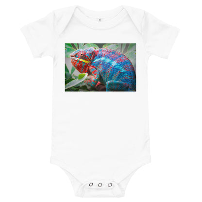 Light Soft Baby Bodysuit - Red & Blue Chameleon