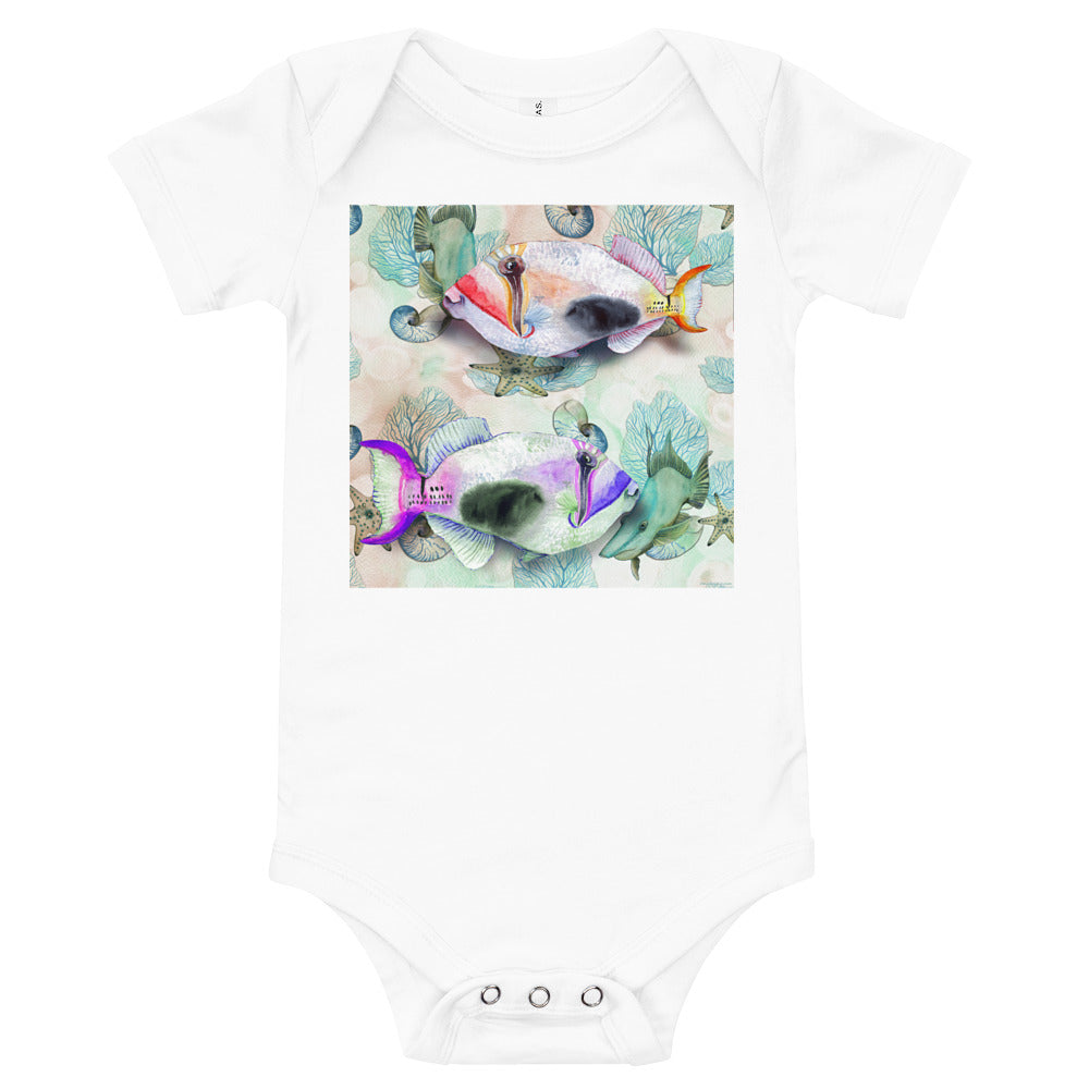 Light Soft Baby Bodysuit - Painted Fish