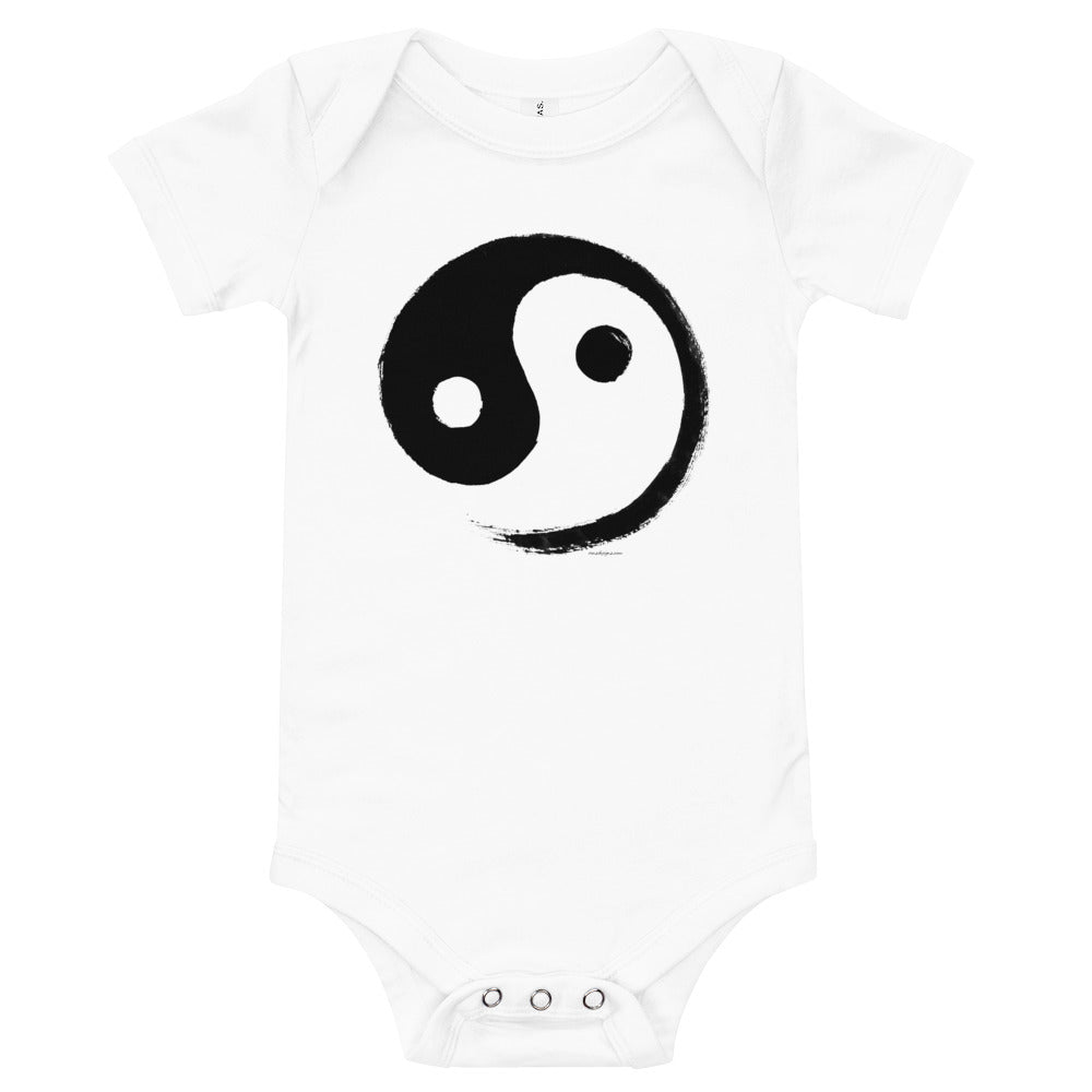 Light Soft Baby Bodysuit - Ink Brush Yin Yang