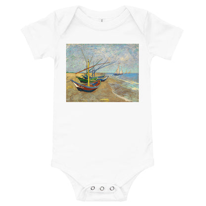 Light Soft Baby Bodysuit - van Gogh: Fishing Boats on the Beach