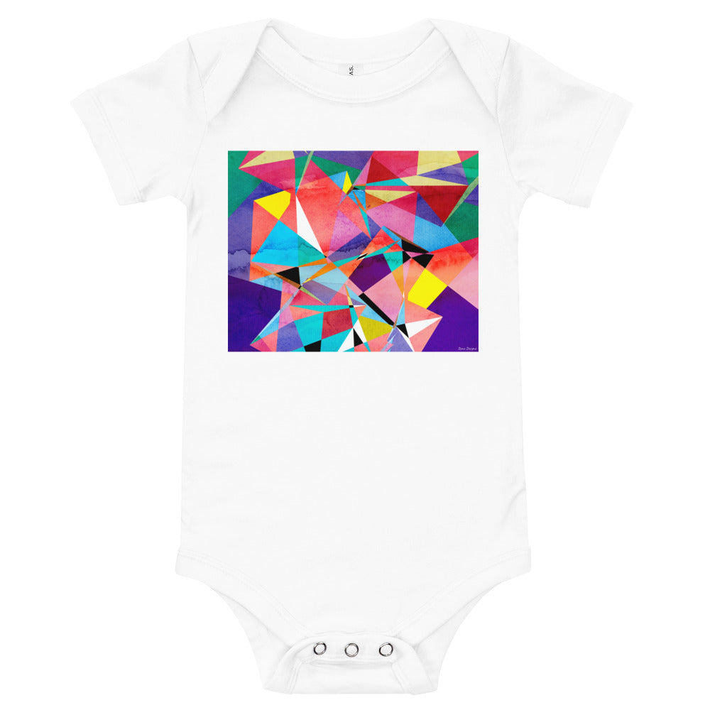 Light Soft Baby Bodysuit - Abstract Triangles