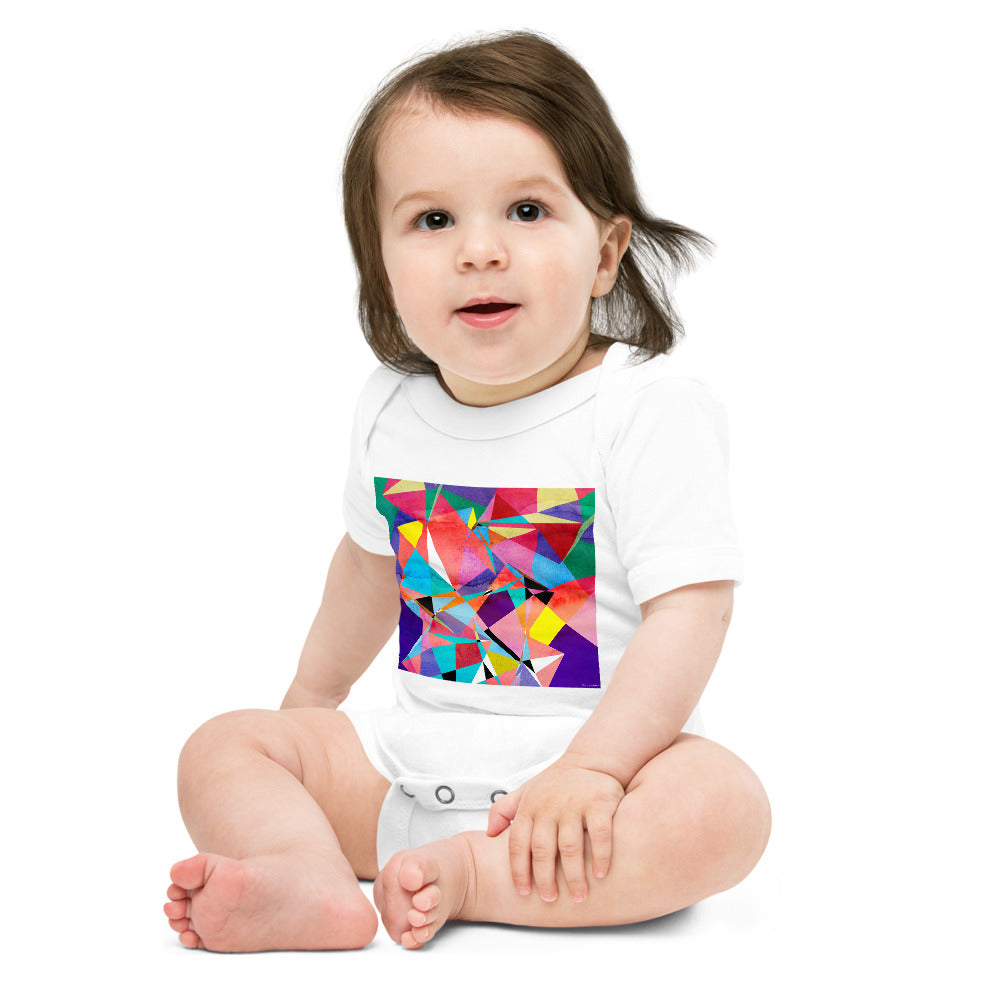 Light Soft Baby Bodysuit - Abstract Triangles