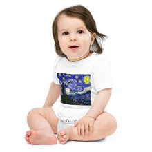 Load image into Gallery viewer, Light Soft Baby Bodysuit - van Gogh: Starry Night
