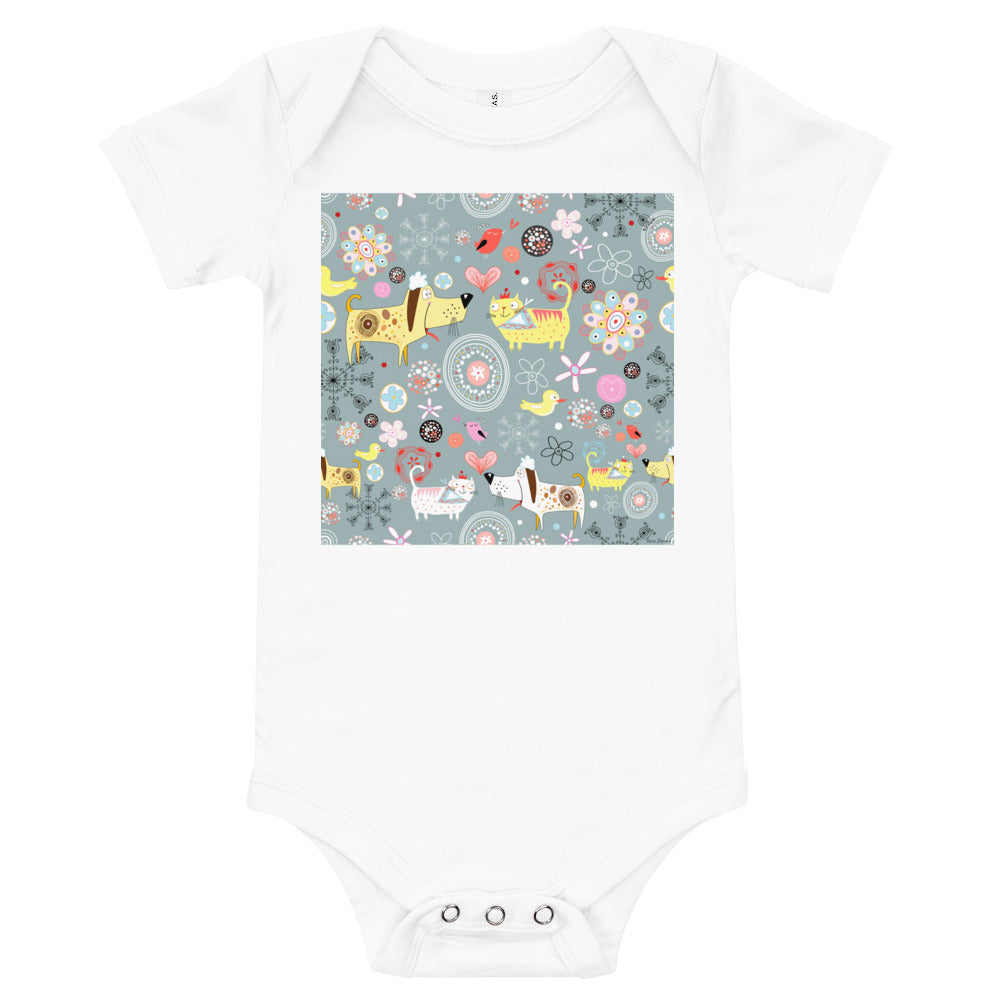 Light Soft Baby Bodysuit - Cats & Dogs