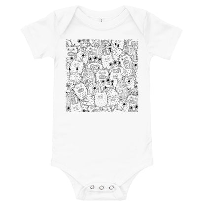 Light Soft Baby Bodysuit - Funny Monsters