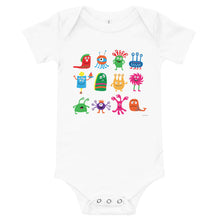 Load image into Gallery viewer, Light Soft Baby Bodysuit - Very Funny Monsters
