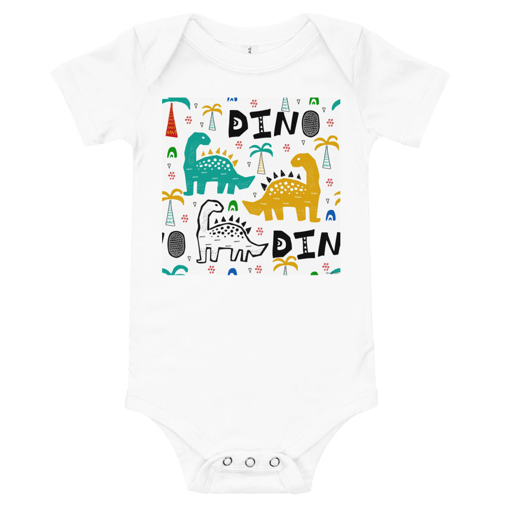 Light Soft Baby Bodysuit - Dinosaur Party