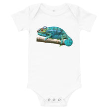 Load image into Gallery viewer, Light Soft Baby Bodysuit - Turquoise Chameleon
