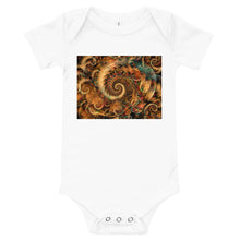 Load image into Gallery viewer, Soft Premium Baby Bodysuit - Spiraling Spiral Fractals
