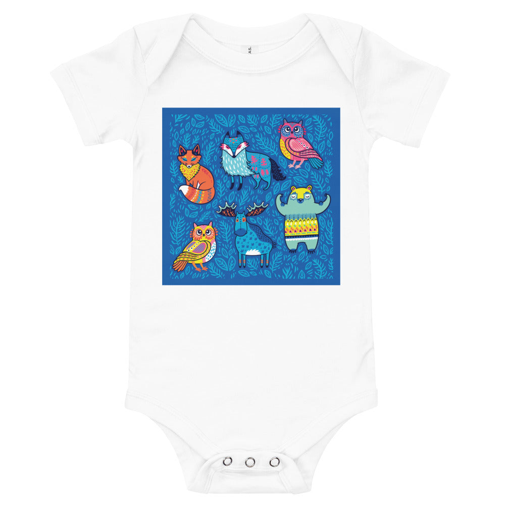 Premium Soft Baby Bodysuit - Blue Moose & Friends
