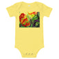 Light Soft Baby Bodysuit - Red & Yellow Flower Watercolor