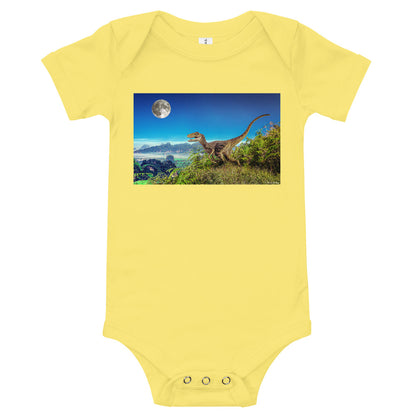 Light Soft Baby Bodysuit - Dinosaur & The Moon