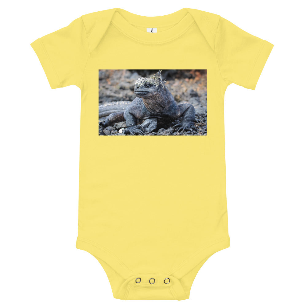 Light Soft Baby Bodysuit - Galapagos Blue Marine Iguana