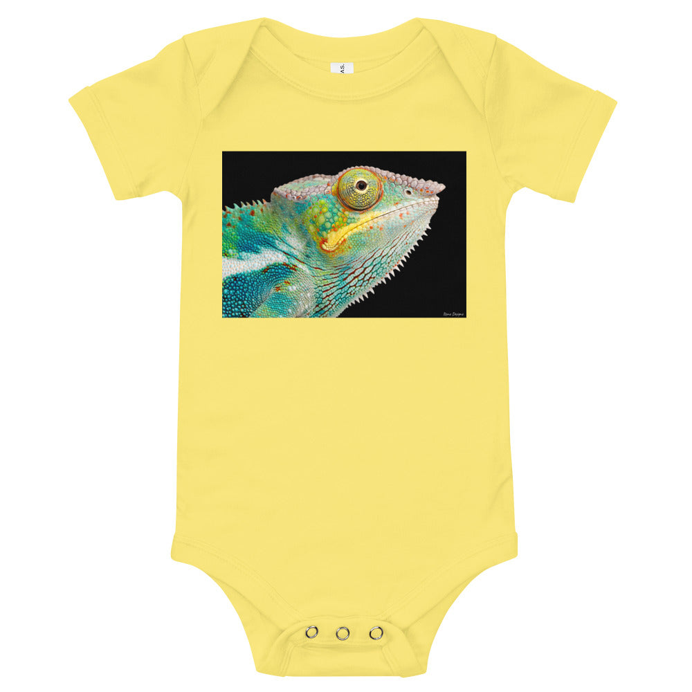 Light Soft Baby Bodysuit - Chameleon Close Up