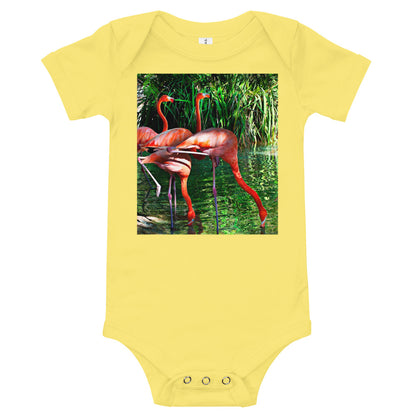 Light Soft Baby Bodysuit - Pink Flamingos