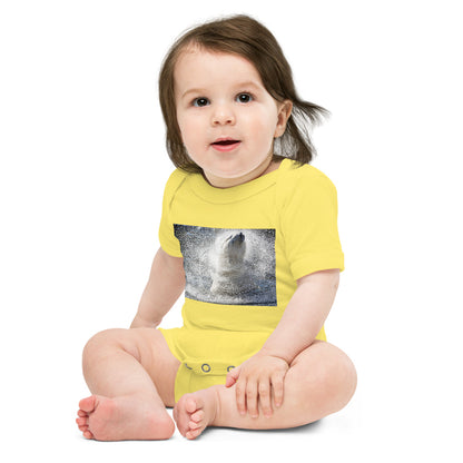 Light Soft Baby Bodysuit - Polar Bear Shedding Water
