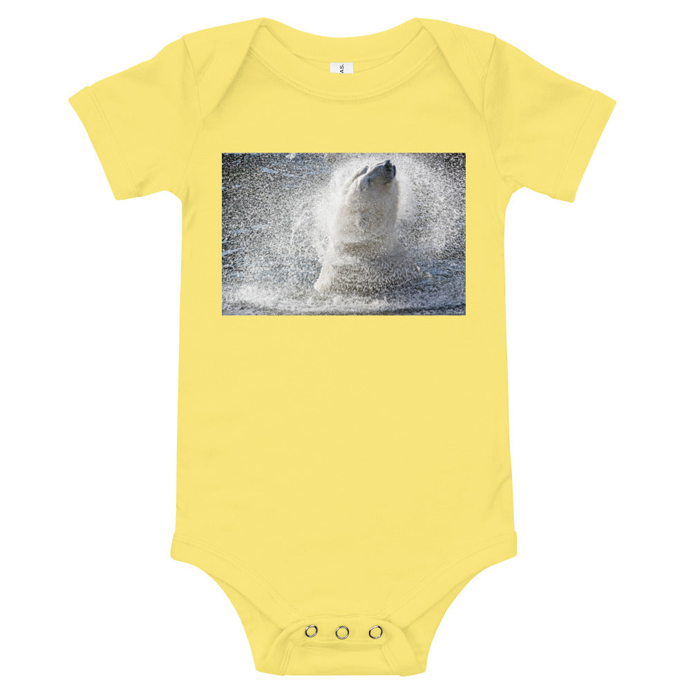 Light Soft Baby Bodysuit - Polar Bear Shedding Water