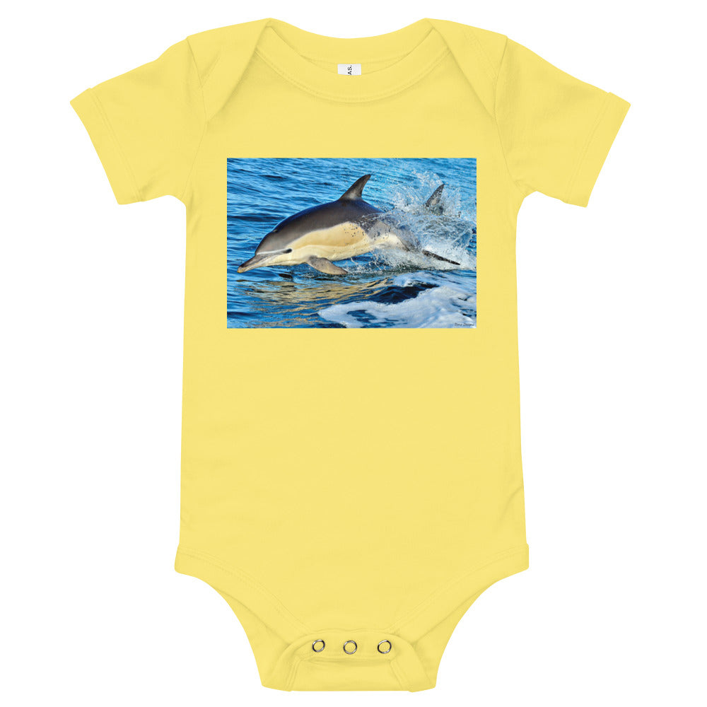 Light Soft Baby Bodysuit - Dolphin Splash