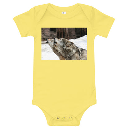 Light Soft Baby Bodysuit - Wolf Harmony