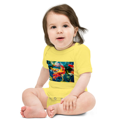 Light Soft Baby Bodysuit - Koi Pond