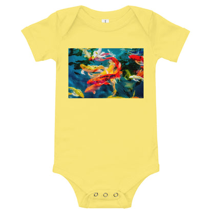 Light Soft Baby Bodysuit - Koi Pond