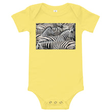 Load image into Gallery viewer, Light Soft Baby Bodysuit - Sharp Dressed Zebras
