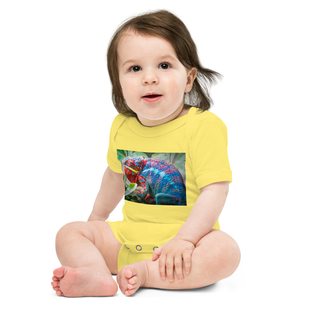 Light Soft Baby Bodysuit - Red & Blue Chameleon