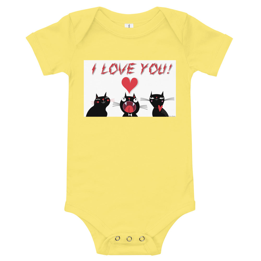 Light Soft Baby Bodysuit - I Love You! I Love you! I Love You!